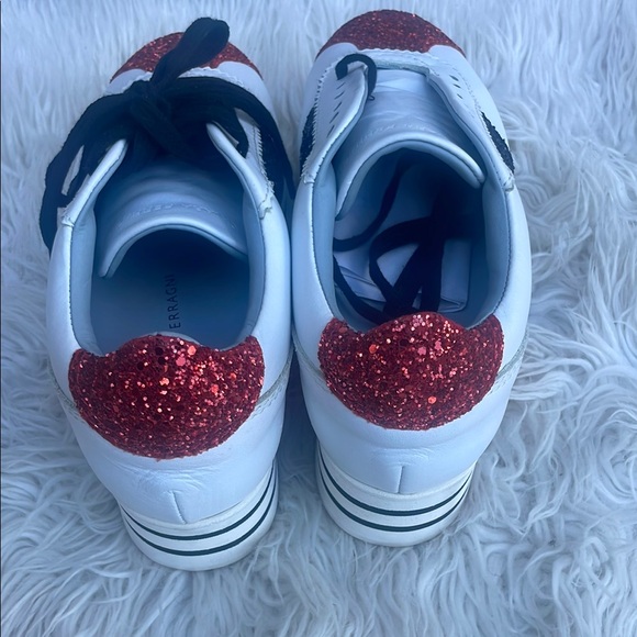 Red Glitter Sneakers with Black Laces. Chiara Ferragni. Size 36 - Picture 8 of 10